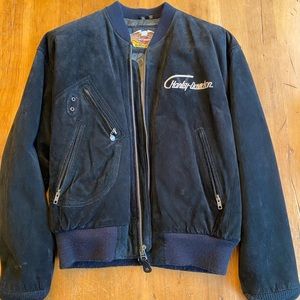 Vintage Harley-Davidson Motorcycles V-Twin Power Leather Bomber Jacket Mens Med